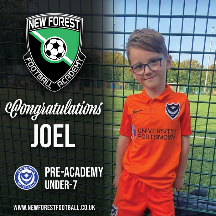 JOEL PROGRESSES TO PORTSMOUTH FC ACADEMY